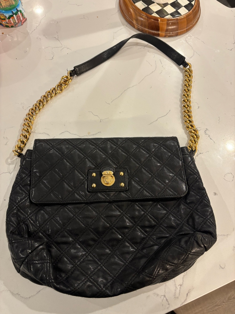 Marc Jacobs Black Quilted Chain-Handle Shoulder Bag